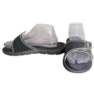 Nike Comfort Footbed‎ Slides Sandals Adjustable Strap Black White Women's Size 9